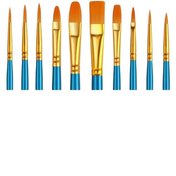 Paint Brushes 10 pieces Round Pointed Tip Artist Paintbrushes NWT - Picture 6 of 14